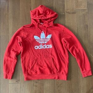 Adidas Men’s Red Trefoil Hoodie Sweatshirt